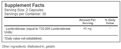 Καλύτερη Lumbrokinase 20 mg - 60 κάψουλες