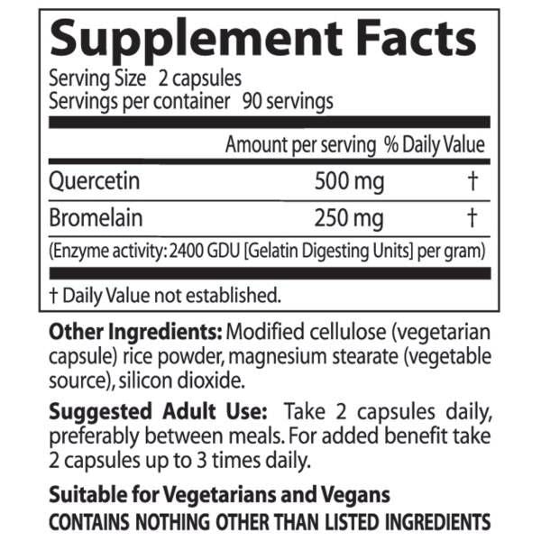 Καλύτερη βομελαΐνη Quercetin - 180 κάψουλες