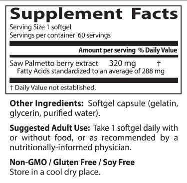 Καλύτερο πριόνι Palmetto 320 mg - 60 κάψουλες γέλης