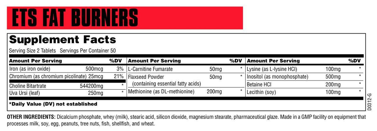 Fat Burners (εύκολο να καταπιεί) - 100 δισκία