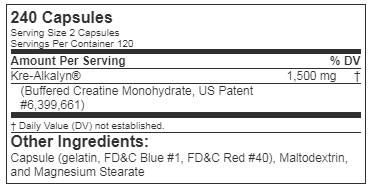Kre -Alkalyn EFX κάψουλες - 240 κάψουλες