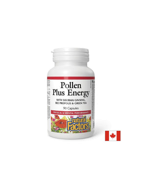 Pollen Plus Energy | With Siberian Ginseng, Bee Propolis and Green Tea - 90 capsules - Nutra Best Europe