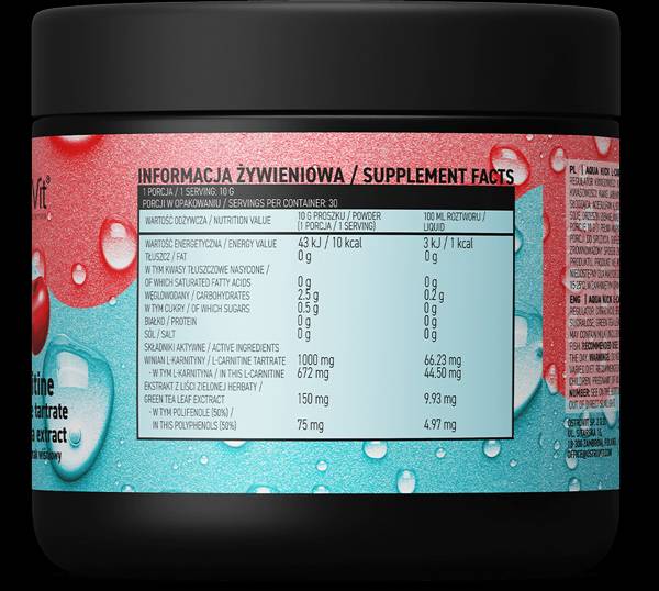 Aqua Kick/Advanced Hydration με L -Carnitine & Green Tea - 300 γραμμάρια