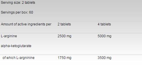 Αργινίνη AKG/AAKG 1250 mg - 120 δισκία