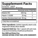 Best Betaine HCl 650 mg/με Pepsin & Gentian Bitters - 360 κάψουλες
