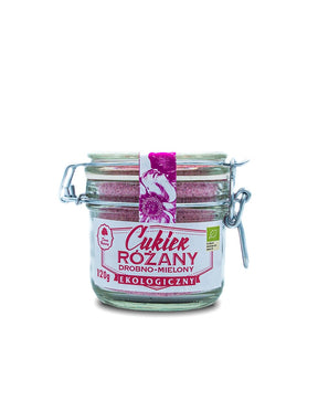 Finely ground cane sugar with rose petals, 120 g - Nutra Best Europe