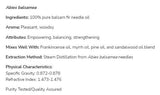 Βαλβίδα Balsam Fir Uil | 100% Pure Abies Balsamea - 30 ml