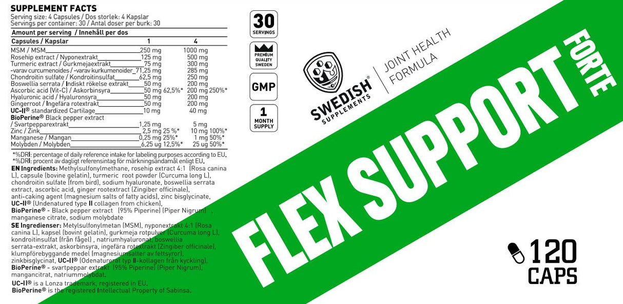 Flex Υποστήριξη Forte | με κάψουλες UC -II® - 120