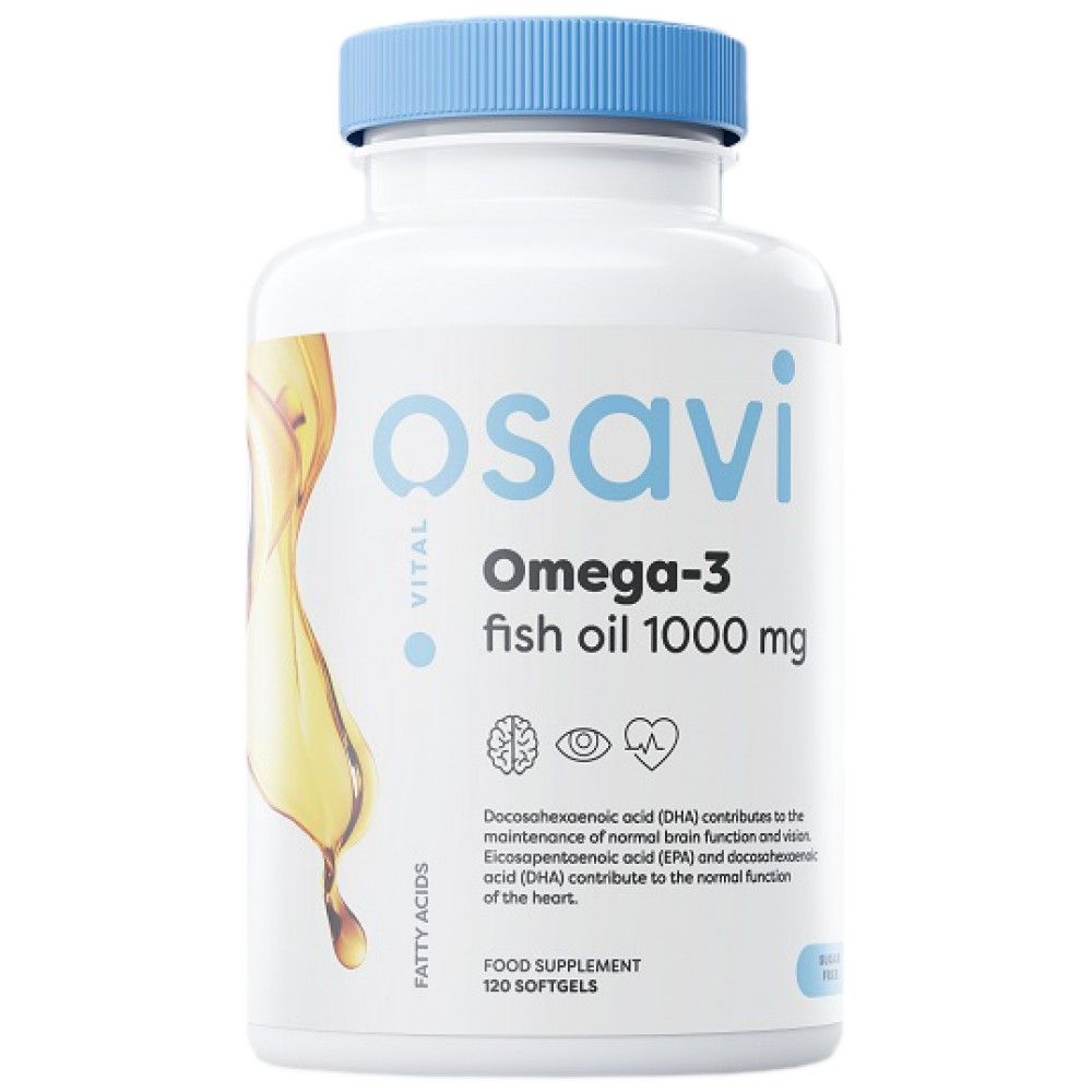 Ωμέγα 3 ιχθυέλαιο 1000 mg/γεύση λεμονιού - 120 κάψουλες πηκτής