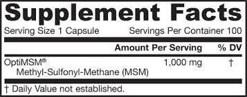 MSM Sulphur 1000 mg - 100 kaпsуи
