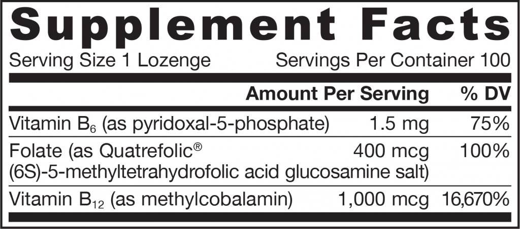 METHYL B -12 1000 MCG & METHYL FOLATE 400 MCG - 100 Μασέτες
