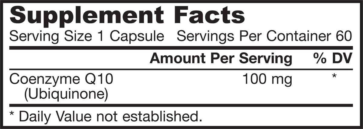 Co -Q10 (ουβικινόνη) 100 mg - 60 κάψουλες