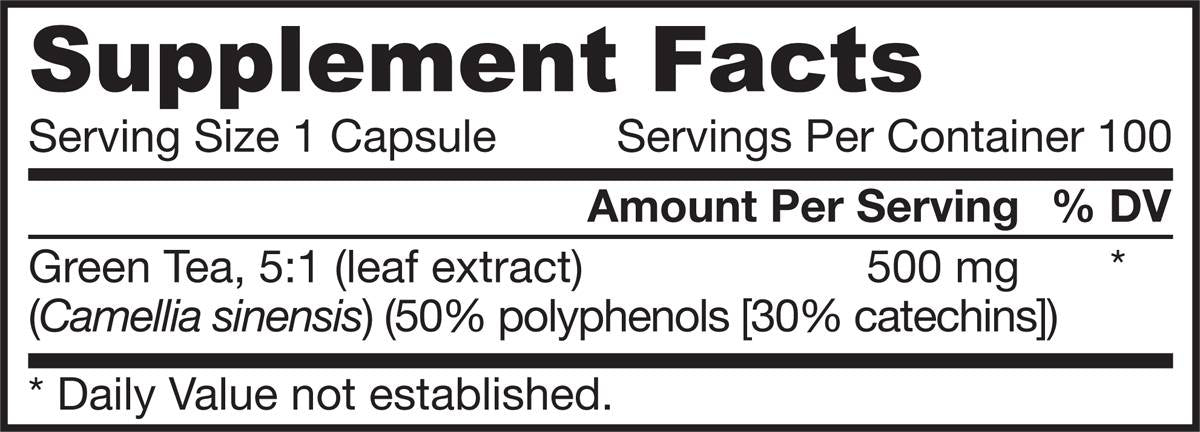 Πράσινο τσάι 500 mg - 100 κάψουλες