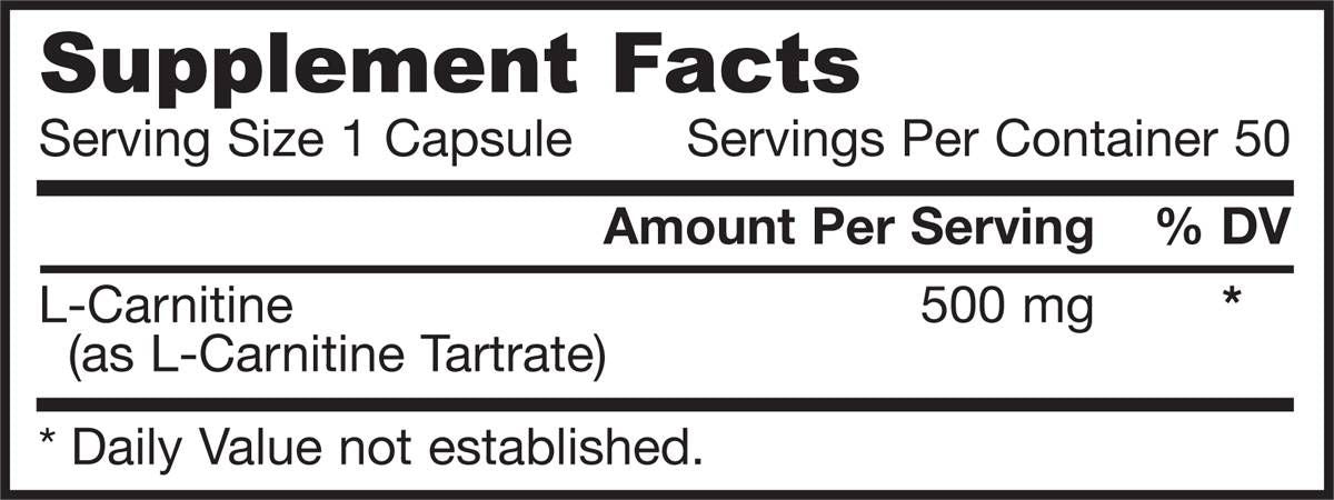 L -καρνιτίνη 500 mg - 100 κάψουλες