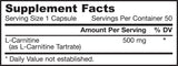 L -καρνιτίνη 500 mg - 100 κάψουλες
