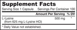 L -Lysine 500 mg - 100 κάψουλες