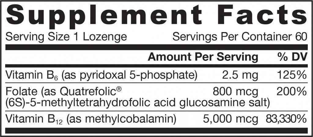 METHYL B -12 5000 MCG & METHYL FOLATE 800 MCG - 60 υπογλώσσια δισκία