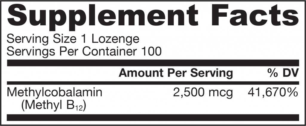 Methyl B -12 2500 MCG - 100 υπογλώσσια δισκία