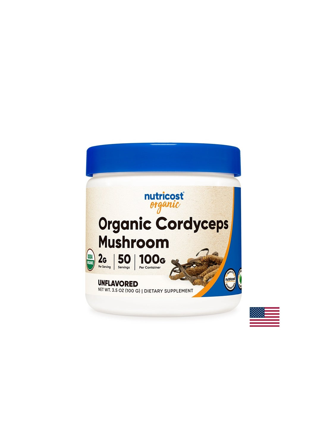 Για κόπωση και στρες - Cordyceps Organic, 100 g, <tc>Nutricost</tc> σκόνη