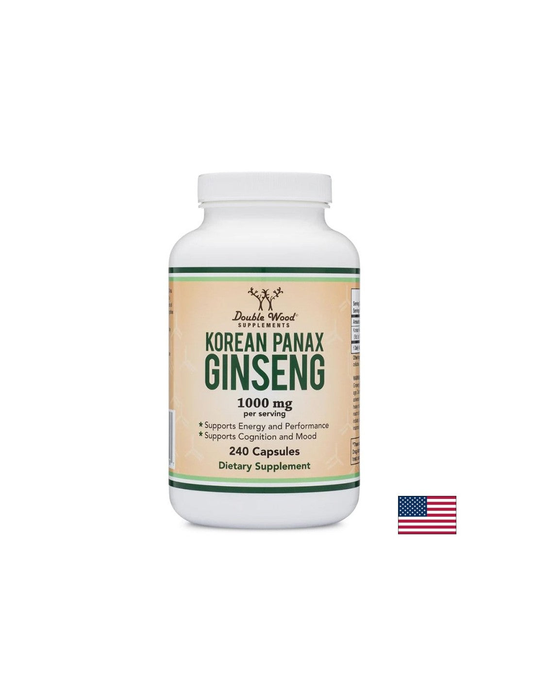 Κορεατικό Panax Ginseng - Κορεατικό τζίνσενγκ, 240 κάψουλες <tc>Double Wood</tc>