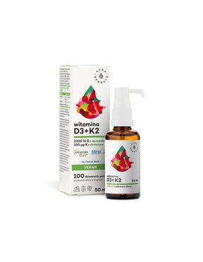 Bones and joints - Vitamin D3 + K2 (vegan formula), 50 ml drops - Nutra Best Europe