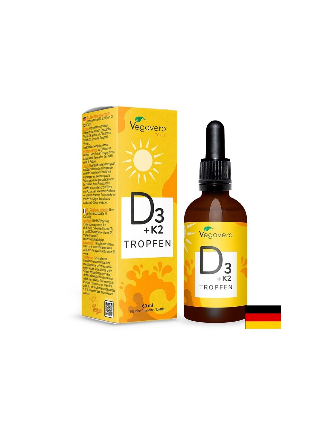 Οστά και δόντια - βιταμίνη D3 + K2, 60 ml σταγόνες
