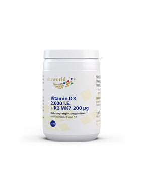 Bone system - Vitamin D3 50 µg + K2 MK7 200 µg, 120 tablets - Nutra Best Europe