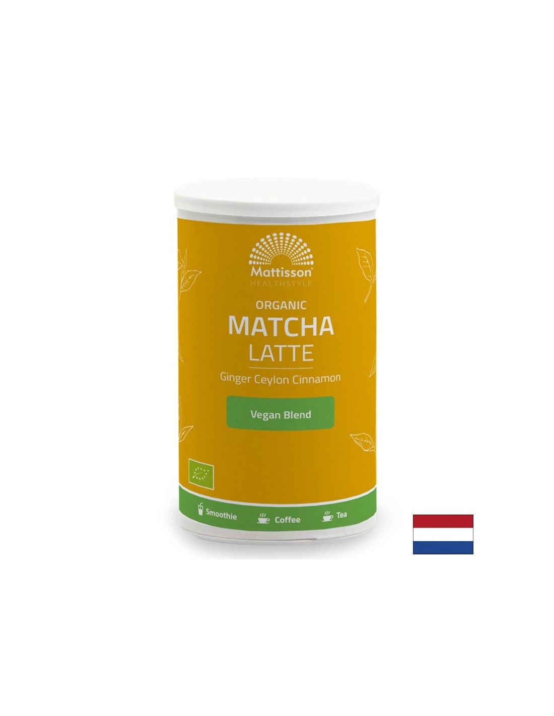 Βιολογικό Latte με Matcha, Τζίντζερ και Κανέλα Κεϋλάνης, 140 γρ. σκόνη <tc>Mattisson Healthstyle</tc>