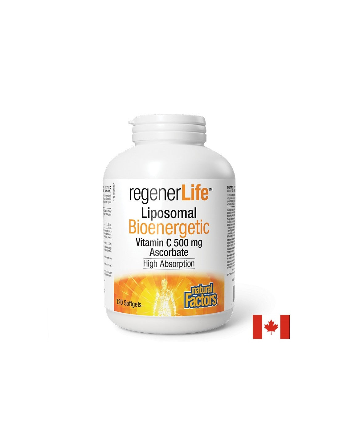 Regener Life ™ Λιποσωμική βιταμίνη C 500 mg - 120 κάψουλες γέλης
