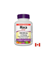 Maca Energy με Ginseng - Maca και Κορεάτικο Ginseng, 90 κάψουλες <tc>Webber Naturals</tc>
