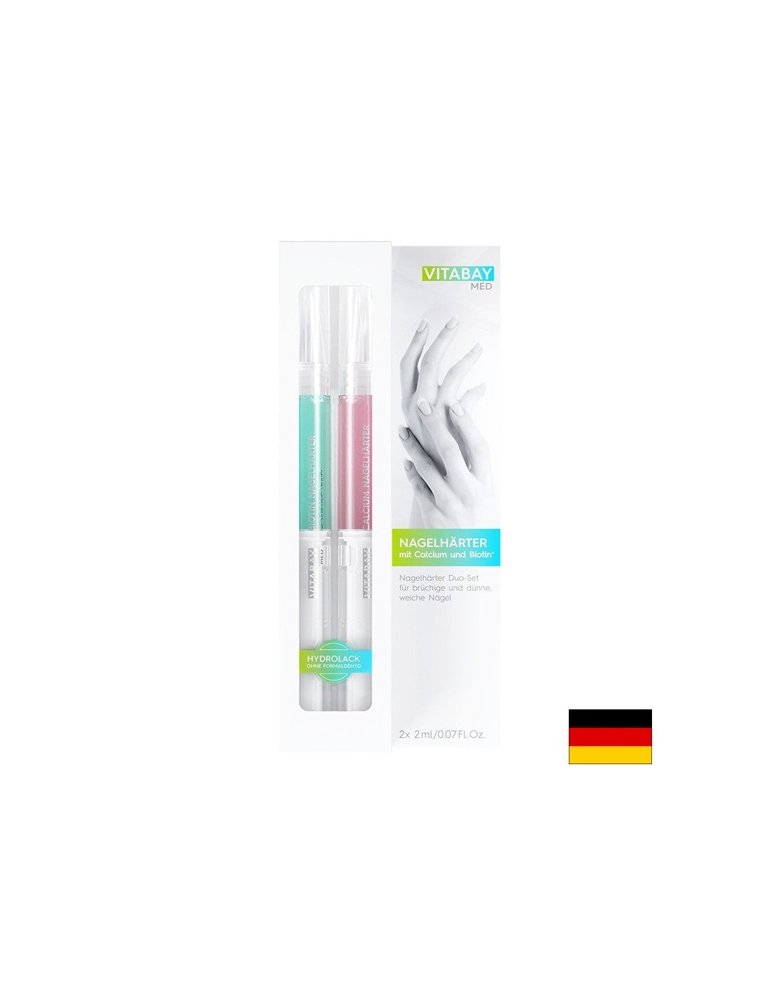 MED Nagelhärter Duo-Set - Σετ νυχιών duo με ασβέστιο και βιοτίνη, 2 x 2 ml <tc>Vitabay</tc>