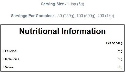 Essential BCAA 2: 1: 1 Unflavored - 500 γραμμάρια
