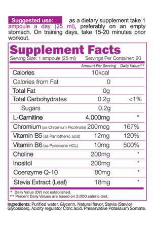 L -Carnitine Liquid 4000 SHOT - 25 mL