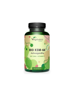 Nervous system - BIO KSM-66 Ashwagandha + Zinc and Vitamin C, 90 capsules - Nutra Best Europe