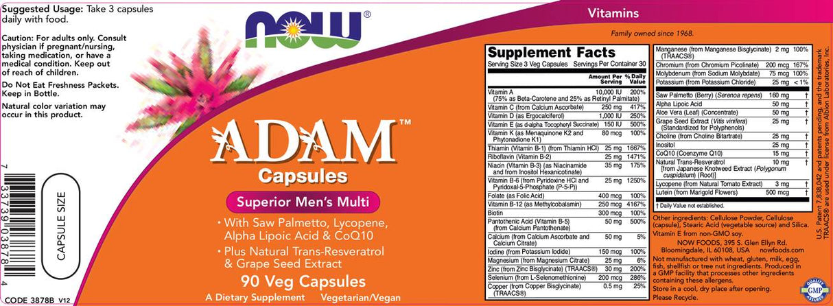 Adam Men's VIT - 90 κάψουλες Gel