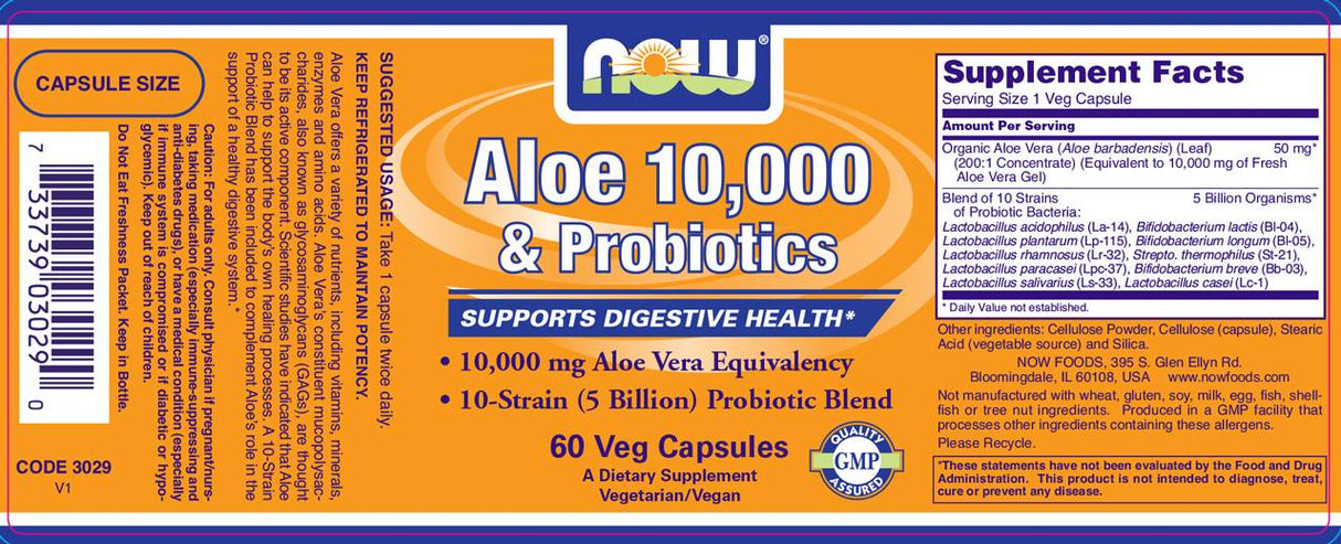 Aloe Vera 10.000 & Probiotics - 60 κάψουλες