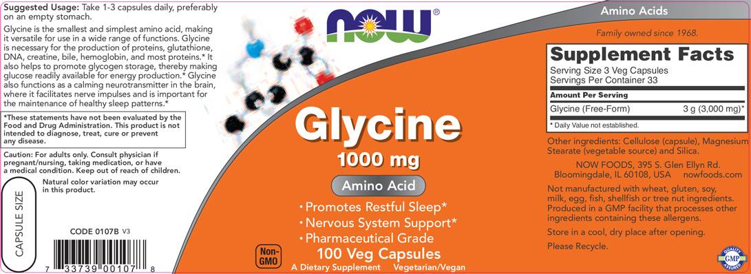 Γλυκίνη 1000 mg - 100 κάψουλες