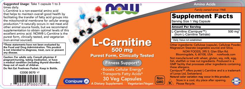 L-καρνιτίνη 500 mg | Carnipure® - 30 κάψουλες