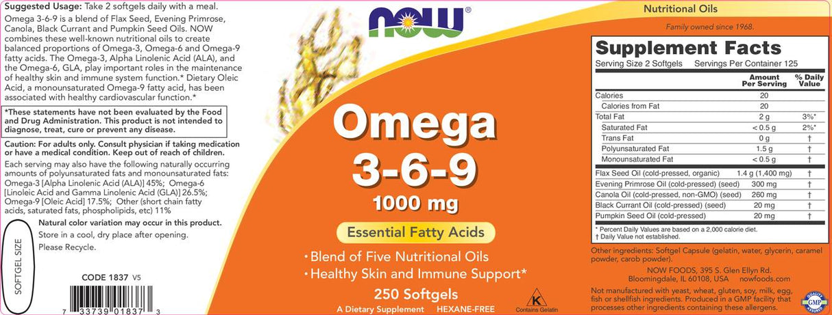 Ωμέγα 3-6-9 1000 mg-100 κάψουλες γέλης