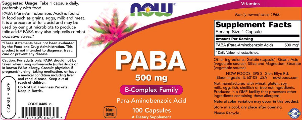 PABA 500 mg - 100 κάψουλες