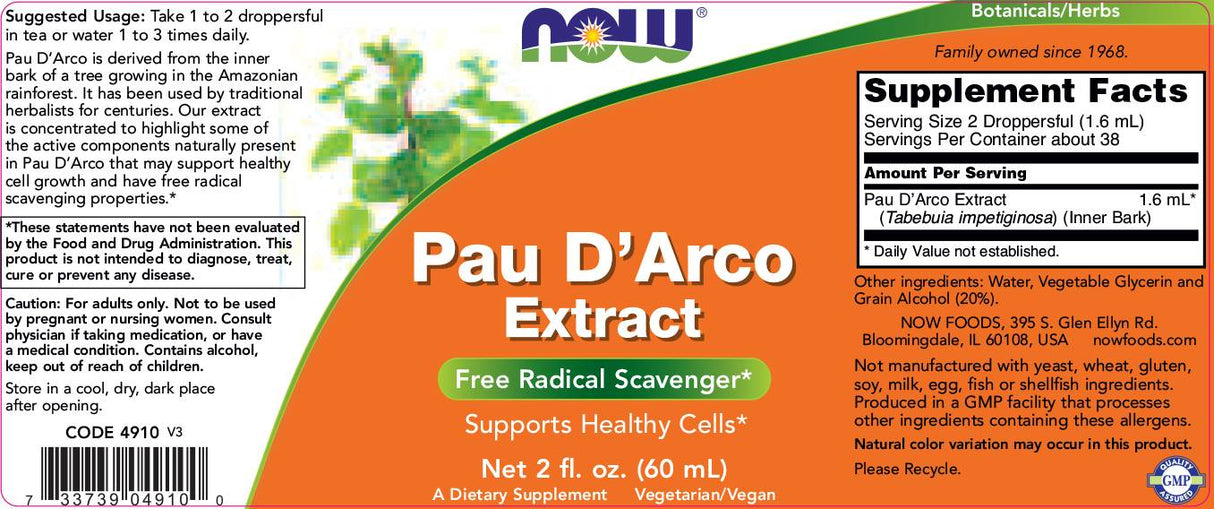 Υγρό εκχυλίσματος Pau d'Arco - 60 ml