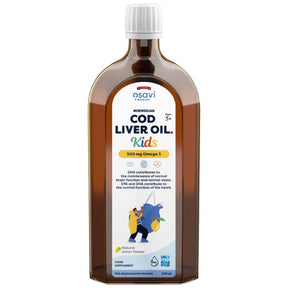 Norwegian Cod Liver Oil Kids | Lemon Flavored Liquid Omega - 500 ml - Nutra Best Europe