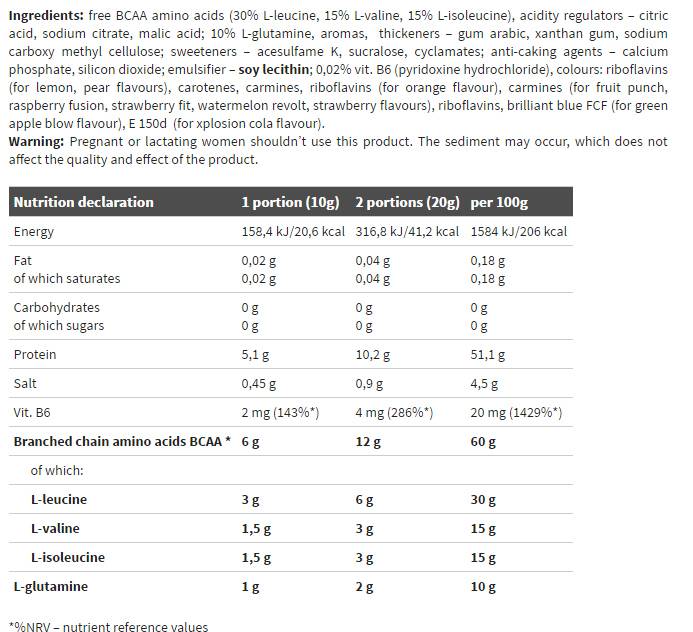 BCAA XPLODE - 280 γραμμάρια
