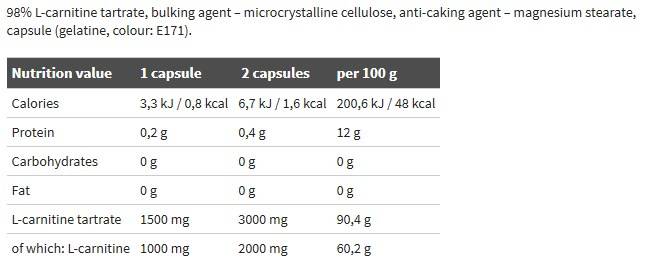 L -Carnitine Xtreme Mega Caps 1500 - 120 κάψουλες