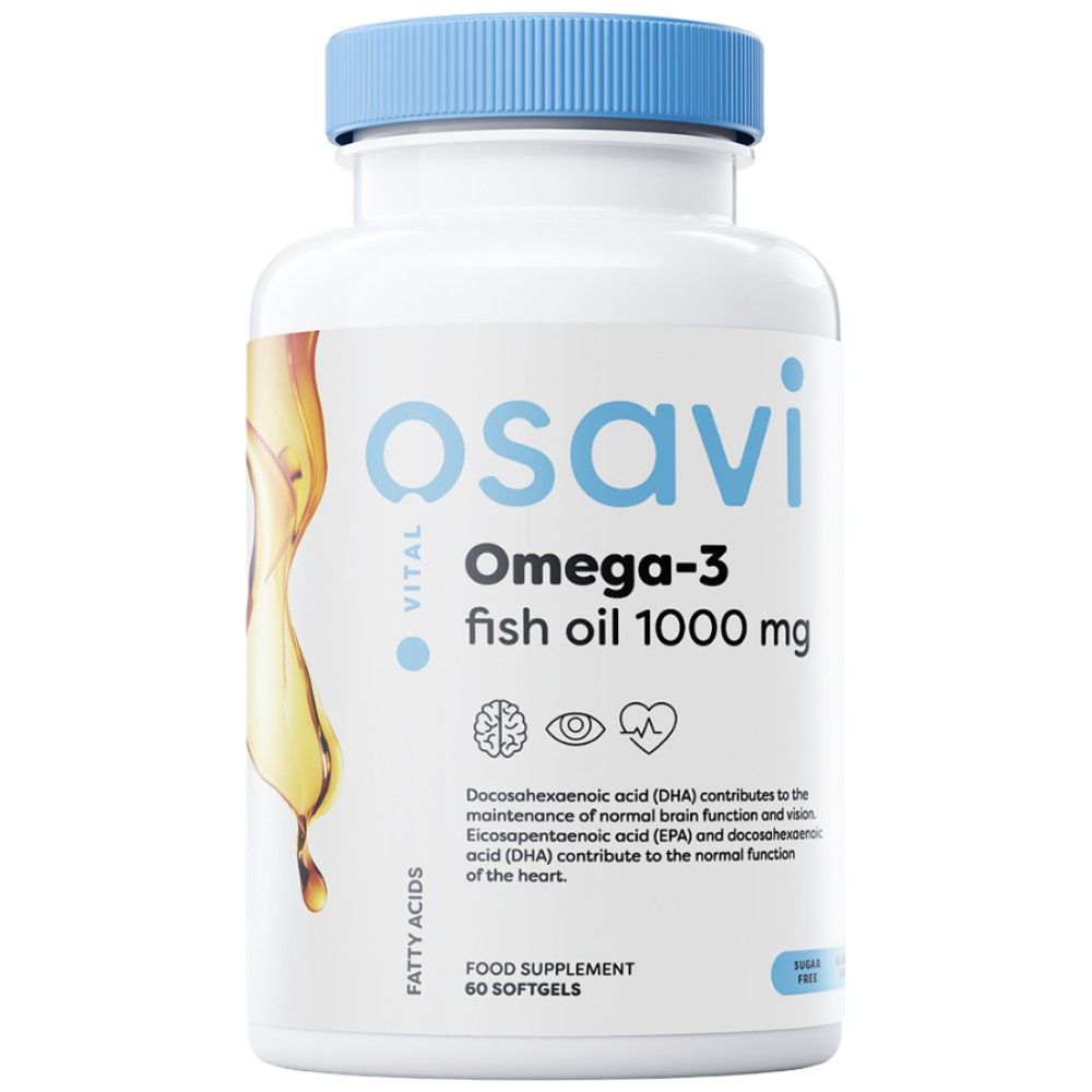Ωμέγα 3 ιχθυέλαιο 1000 mg/γεύση λεμονιού - 60 κάψουλες πηκτής