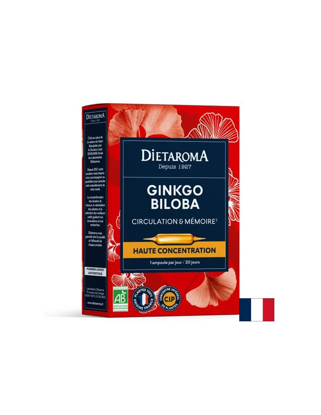 Μνήμη και συγκέντρωση - Ginkgo Biloba, 20 αμπούλες κατανάλωσης