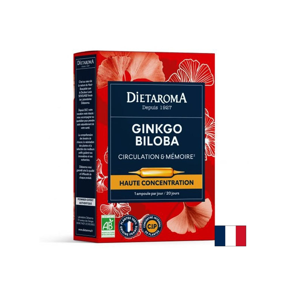 Μνήμη και συγκέντρωση - Ginkgo Biloba, 20 αμπούλες κατανάλωσης