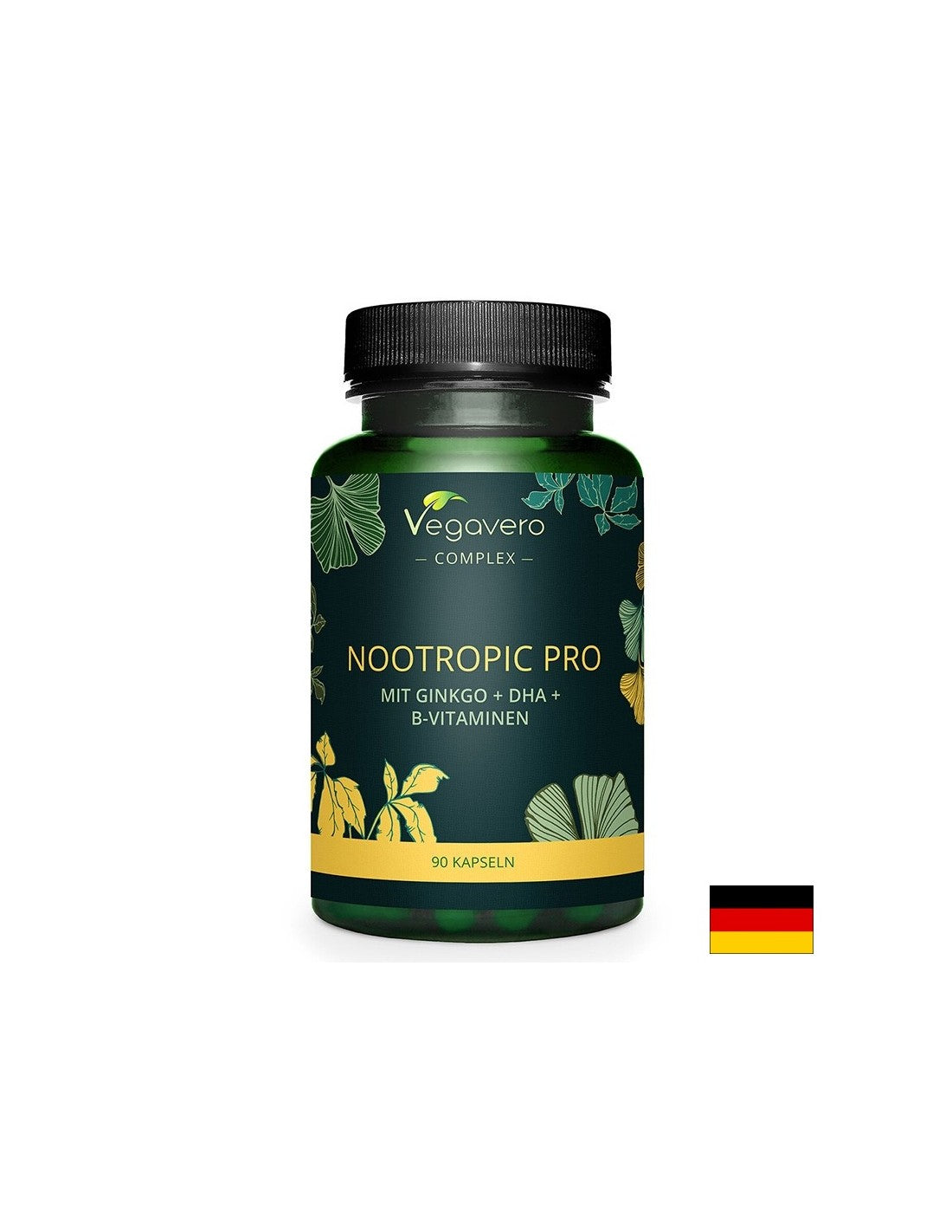 Μνήμη και συγκέντρωση - Nootropic Pro με ginkgo biloba, DHA και βιταμίνες Β, 90 κάψουλες <tc>Vegavero</tc>