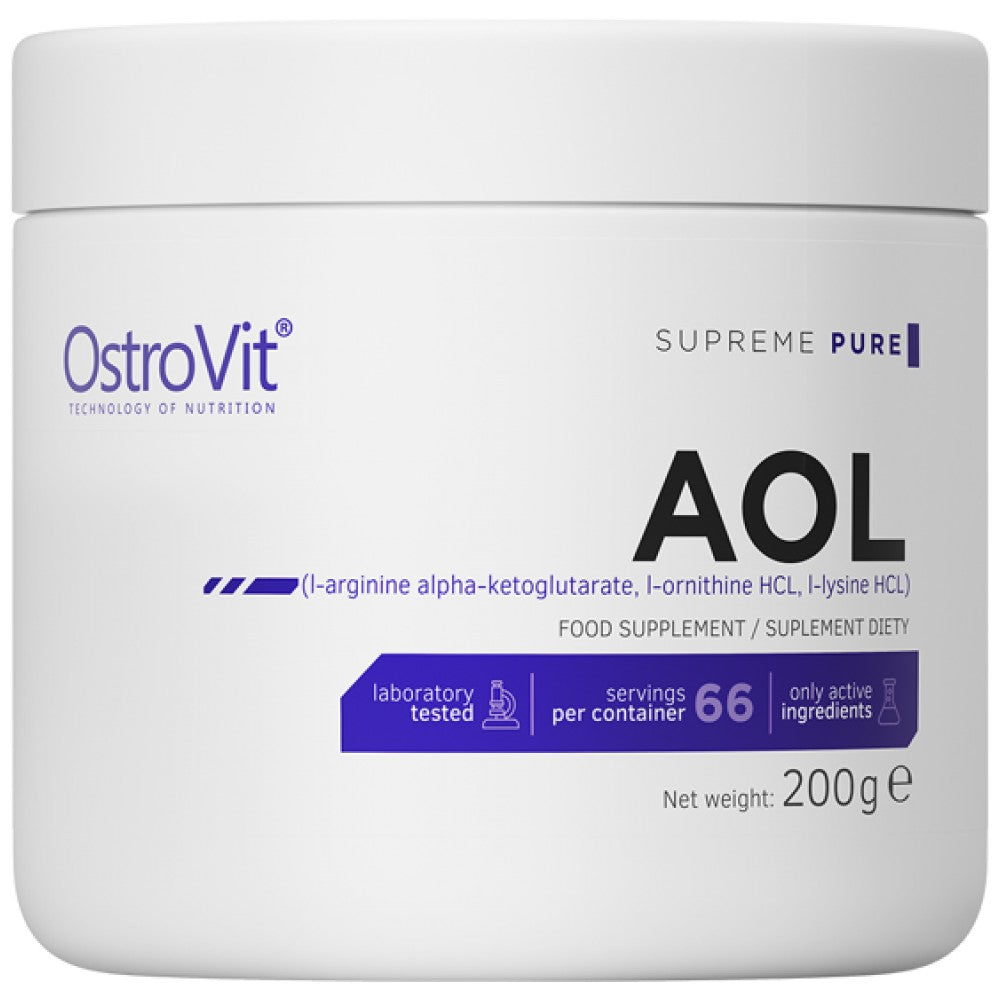 Σκόνη λυσίνης AOL/αργινίνης/αργινίνη 200 γραμμάρια