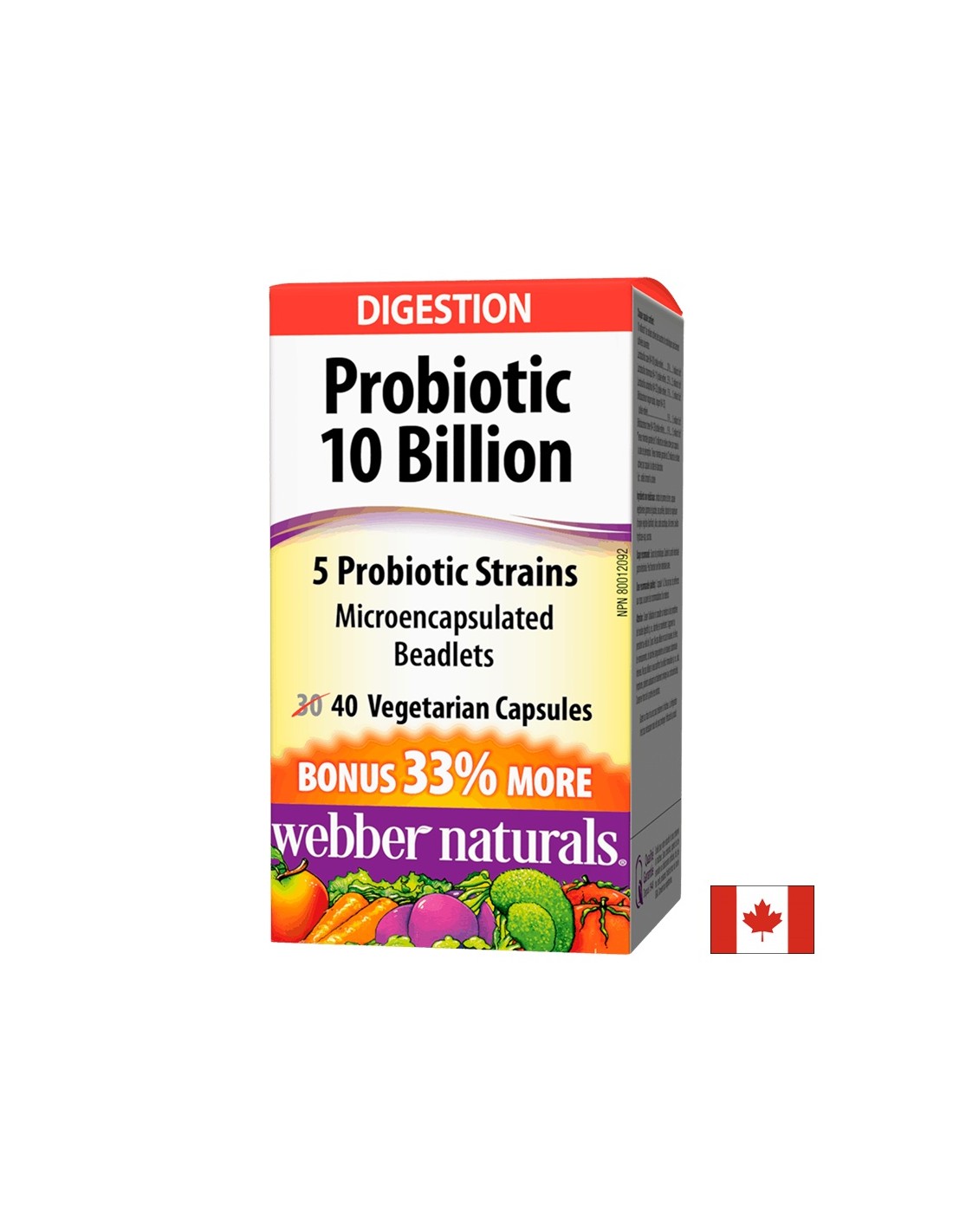 Probiotic 5 στελέχη, 10 δισεκατομμύρια ενεργά προβιοτικά x 40 κάψουλες